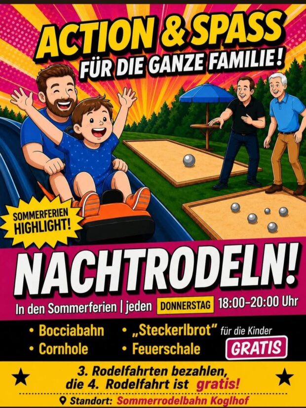 Nachtrodeln_Sommerrodelbahn Koglhof_Oststeiermark